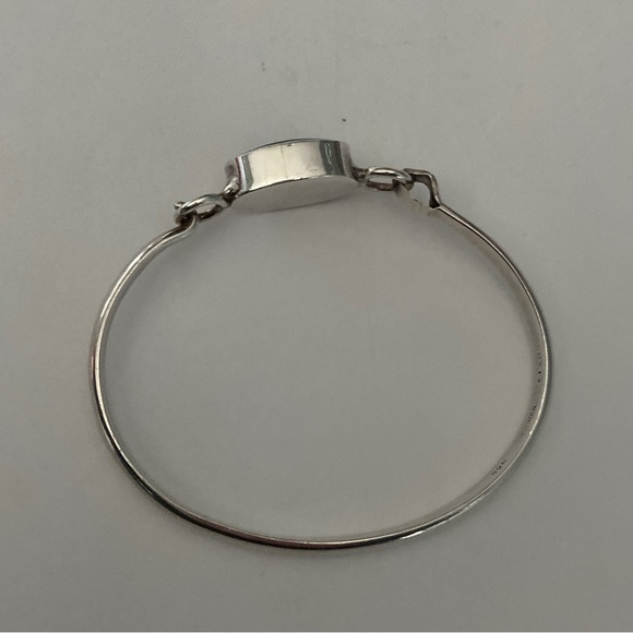 Vintage Silver and Blue Lapis Bangle - Picture 6 of 8